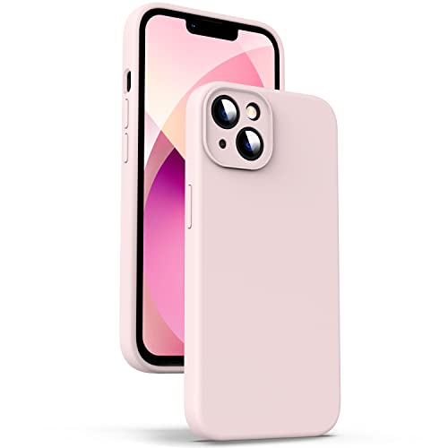 Supdeal Liquid Silikon Hülle für iPhone 13, [Kameraschutz] [Anti Fingerabdruck] [Kabelloses Laden] Flüssige Silikon Handyhülle Schutzhülle, Eingebaute Mikrofaser Case Cover, 6,1", Rosa von Supdeal