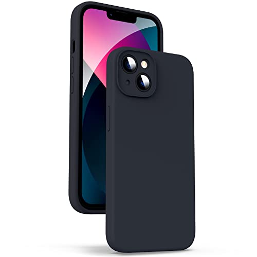 Supdeal Liquid Silikon Hülle für iPhone 13, [Kameraschutz] [Anti Fingerabdruck] [Kabelloses Laden] Flüssige Silikon Handyhülle Schutzhülle, Eingebaute Mikrofaser Case Cover, 6,1", Schwarz von Supdeal