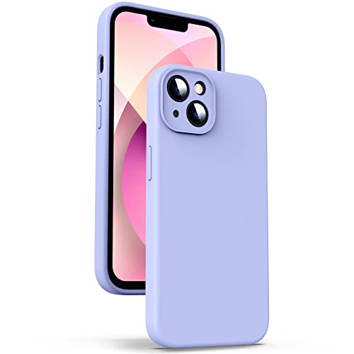 Supdeal Liquid Silikon Hülle für iPhone 13, [Kameraschutz] [Mikrofaser] [3 Schicht Schützen] Flüssige Silikon Handyhülle, Ultra Dünn und Bequem zu halten Schutzhülle, 6,1 Zoll, Violett von Supdeal