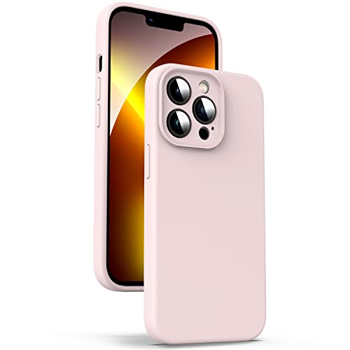 Supdeal Liquid Silikon Hülle für iPhone 13 Pro, [Kameraschutz] [Anti Fingerabdruck] [Kabelloses Laden] Flüssige Silikon Handyhülle Schutzhülle, Eingebaute Mikrofaser Case Cover, 6,1", Rosa von Supdeal