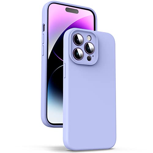 Supdeal Liquid Silikon Hülle für iPhone 14 Pro Max, [Kameraschutz] [Mikrofaser] [3 Schicht Schützen] Flüssige Silikon Handyhülle, Ultra Dünn und Bequem zu halten Schutzhülle, 6,7 Zoll, Violett von Supdeal