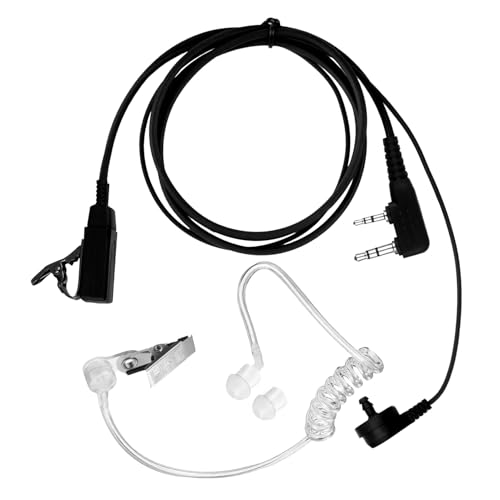 Walkie Talkie Kopfhörer, 2 Pin, Kopfhörer mit transparentem Schallschlauch, Kopfhörer, Mikrofon, pneumatisch, kompatibel mit Kenwood Bidirektionales Radio BAOFENG UV5R 888S RT24 RT27 HT999 von Supecesorio