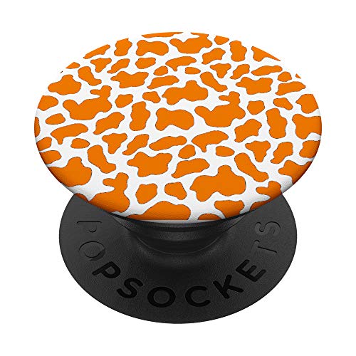 Orange Cow - PopSockets Ausziehbarer Sockel und Griff für Smartphones und Tablets von Super Cute Monograms, Initials, and Letter Gifts