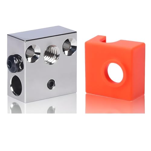 Super Print 1PC Ender CR10 Heizblock aus Kupfer CR10 Plated Copper Heater Block with Silicone Sock for CR-10 Ender 3 /Pro Ender 5 CR-10S MK8, MK9 Hotend.(1PC) von Super Print