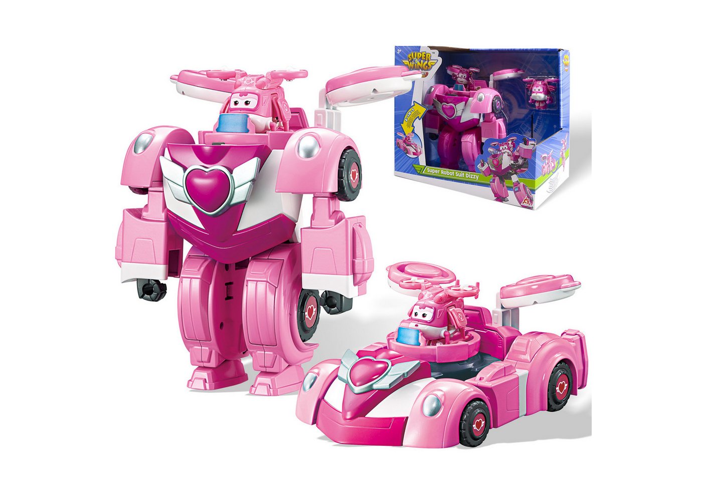 Super Wings Hörspielfigur Dizzy Super Roboter Bausatz, Verwandelbare Puppe, ca. 18 cm groß, 2-in-1-Roboter-Set und Super-Auto für Kinder ab 3 Jahren und älter Super Wings Hörspielfigur Dizzy Super Roboter Bausatz, Verwandelbare Puppe, ca. 18 cm groß, 2-in-1-Roboter-Set und Super-Auto für Kinder ab 3 Jahren und älter von Super Wings