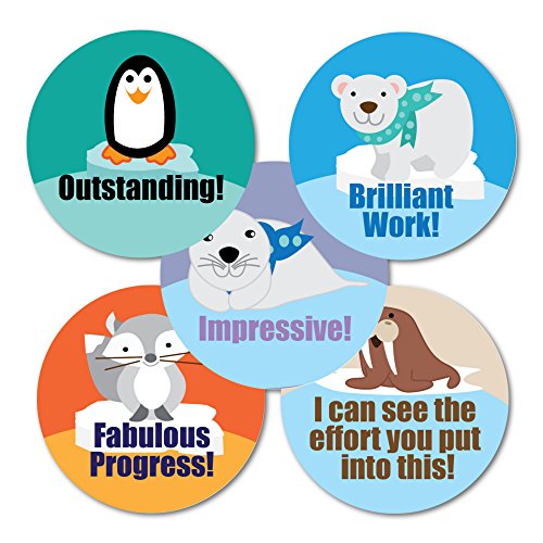 Aufkleber Lösungen 28 mm Aufkleber "Arctic Tiere Vielzahl (125 Stück) von SuperStickers