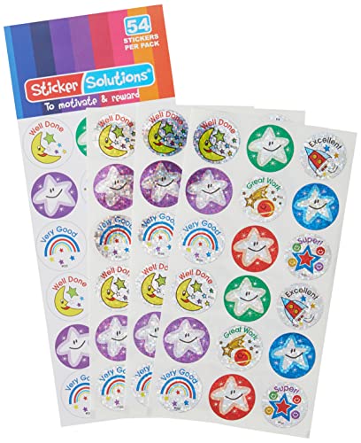 SuperStickers Sparkling Praise Aufkleber – 54 Stück Weltraum-Themen-Aufkleber Ideal für Lehrer und Eltern, um gute Arbeit oder Verhalten zu belohnen. von SuperStickers