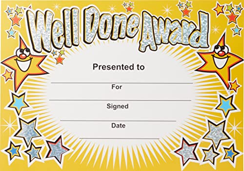 SuperStickers "Well Done Award" Sparkling Classroom Zertifikate, A5, 20 Stück von SuperStickers