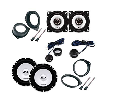 Set mit 6 Lautsprechern für Opel Corsa ab 2006, Qualität, mit Adaptern und Lautsprecherhalterungen, Alpine, vorne und hinten, komplett von Superauto hi-fi