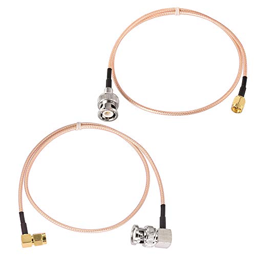 Superbat SMA auf BNC Kabel, SMA Stecker auf BNC Stecker, Pigtail + rechtwinkliges BNC-Stecker auf SMA Steckerkabel mit RG316 kabel, 50cm, 2 Stück von Superbat
