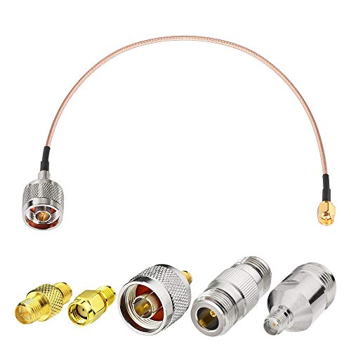 SUPERBAT SMA männlich zu N männlich RF Koaxial Koaxialkabel 12inches + 5pcs RF Koax Adapter Kit, SMA-N Kabel + SMA zu N männlich/weiblich Adapter KIT für Handy Antenne Router 3G 4G LTE Ham Antenne etc von Superbat