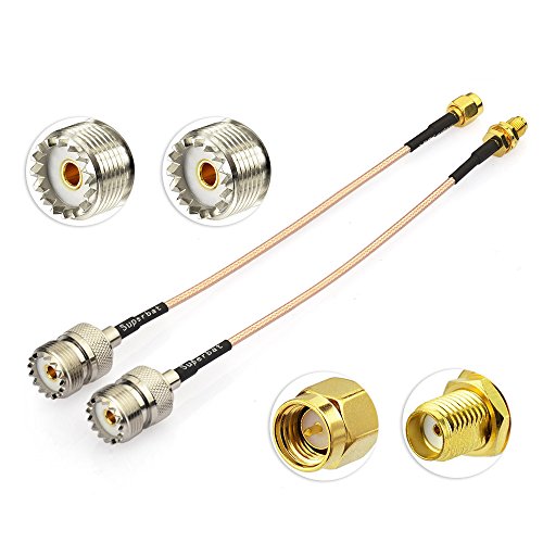 Superbat SMA auf SO239 Kabel 15cm UHF Buchse SO-239 auf SMA Buchse+SMA Stecker RG316 Verlängerungskabel 2 Stück Low Loss Kabel für Baofeng CB Radio Handheld Walkie Talkie von Superbat