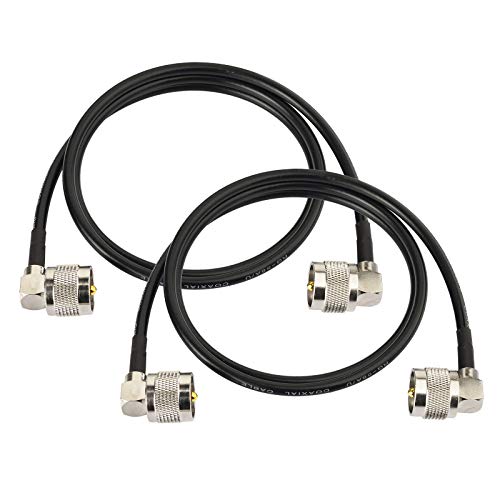 Superbat PL259 Kabel 90cm RG58 UHF Stecker auf Stecker Rechtwinklig Low loss 50 Ohm Verlängerungskabel CB Funk kabel (2 Stück) für Amateurfunk HAM Funkantennen Analysator CB Funk, SWR-Meter von Superbat