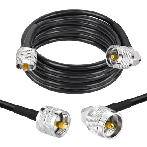 Superbat CB Koaxialkabel - RG58 UHF PL-259 Kabel 5m Rechtwinkliges CB Antennen Überbrückungskabel für CB Radio, HAM Radio, Antennenanalysator, SWR Meter Dummy Load etc. Superbat CB Koaxialkabel - RG58 UHF PL-259 Kabel 5m Rechtwinkliges CB Antennen Überbrückungskabel für CB Radio, HAM Radio, Antennenanalysator, SWR Meter Dummy Load etc. von Superbat
