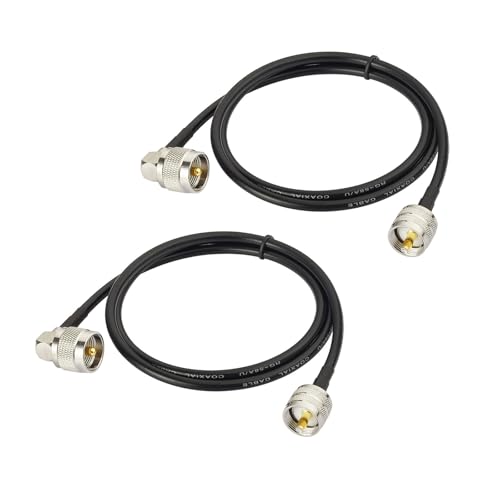 Superbat PL-259 kabel UHF (PL259) Stecker auf Stecker, verlustarmes digitales RG58 Koaxialkabel (100cm*2, RG58) für Amateurfunk und CB Funk, Antennenanalysator, Dummy Load, SWR Meter, 2 Stück von Superbat