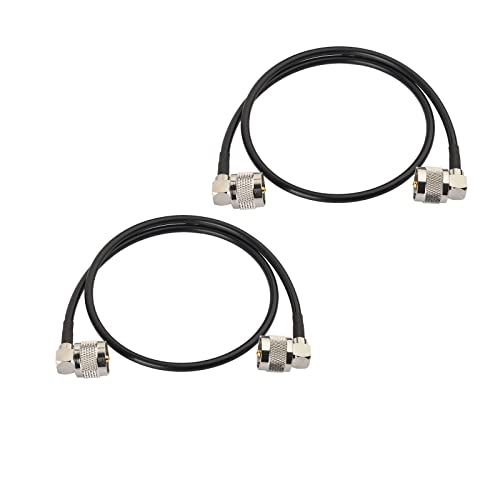 Superbat PL259 Kabel 60cm RG58 UHF Stecker auf Stecker Rechtwinklig Low loss 50 Ohm Verlängerungskabel CB Funk kabel (2 Stück) für Amateurfunk HAM Funkantennen Analysator CB Funk, SWR-Meter von Superbat