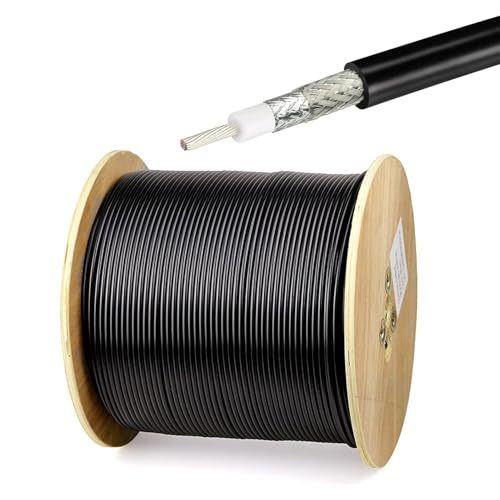 Superbat RG8X Koaxialkabel 30,5m Low Loss RG 8X 50Ohm Koaxialkabel für CB Antennenkabel Cell Booster Lora Antennenverlängerungskabel Schwarz von Superbat