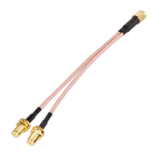 Superbat RPSMA Koax Splitter Kabel RP-SMA Stecker auf Dual RP-SMA Bulkhead Jack Kabel 50ohm 6" für WiFi Antenne Router Sicherheit IP Kamera Monitor Mini PCIE Karte etc. von Superbat