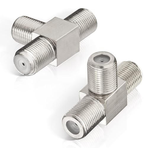 Superbat SAT F Verbinder/F Typ Splitter /3X F-Buchse/TV Adapter Koaxialstecker Adapter/T-Stück für TV Video VCR Antenne TV Kabel Satellitenkabel Antennenkabel Tuner Antenne 2 Stück von Superbat