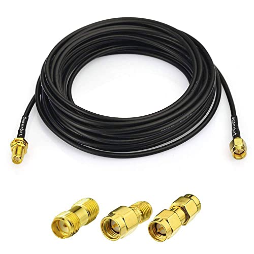 Superbat SMA Verlängerungskabel 5m WLAN Antenne SMA auf SMA Kabel Antennenkabel+ 3 Stück RF Koaxial SMA Adapter Kit für WiFi Antenne,4G LTE, 5G Modem，Router, Ham Radio/GPS/WiFi/SDR Ausrüstung von Superbat