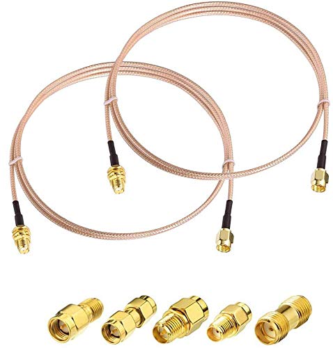 Superbat SMA Stecker auf SMA Buchse RF Koaxial Koaxialkabel 15cm + 5 teiliges RF Koaxial Adapter Kit, SMA Kabel + SMA auf SMA/RPSMA Adapter Kit für WiFi/Amateurfunk/GPS/3G 4G LTE Antenne, LNA usw von Superbat