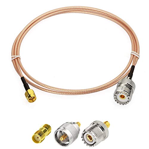 Superbat SMA Stecker auf SO239 RF Koaxialkabel, 15cm + 3 teiliges Adapter Kit, SMA auf UHF Kabel + SMA auf SO239/PL259 Adapter Kit für RF Anwendungen/CB Funk/Handfunkantenne/Walkie Talkie usw von Superbat