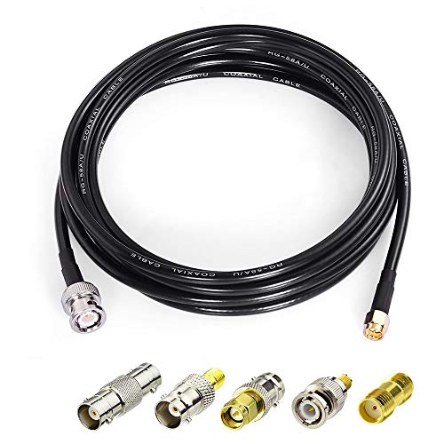 Superbat SMA Stecker zu BNC Stecker Kabel 10ft + 5pcs RF Koax Adapter Kit SMA zu BNC Kabel SMA BNC Adapter Kabel Kit für Scanner Antennen/Wireless LAN Geräte/Wi-Fi Radios Externe Antenne etc von Superbat