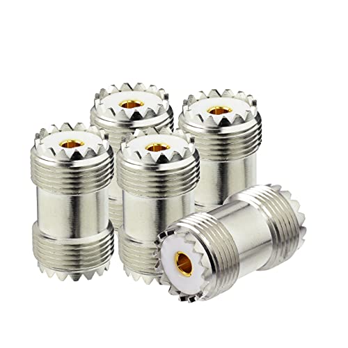 Superbat SO239 Barrel Connector 5-Pack UHF PL259 Weiblich zu Weiblich Koaxial Adapter Koppler für CB Ham Radio Antenne SWR Meter Kabel von Superbat