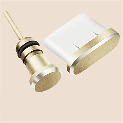 Aluminium Staubschutz Stöpsel Kappen Set für Cat S61 Handy für USB und Kopfhöreranschluss in Gold von Supercase24