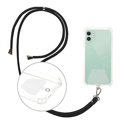 Supercase24 Handykette Umhänge Trage Kette für Emporia SMART.4 Handyhülle Tasche Kordel Band Schnur Umhängen Umhängeband Lanyard, schwarz von Supercase24