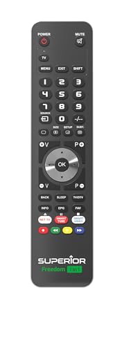 Superior Electronics Freedom 1in1 USB-C, universelle programmierbare Fernbedienung für EIN Gerät, kompatibel mit TVs, Smart TVs, Set-Top-Boxen, DVDs, Projektoren, Soundbars, VCR - Schwarz, SUPTUB001 von Superior Electronics