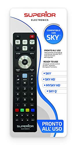 Superior Electronics Universal Replacement Sky/Sky HD/My Sky/Sky Q (Italy/Austria) Ready to be Used, Black, SUPTRB027 von Superior Electronics
