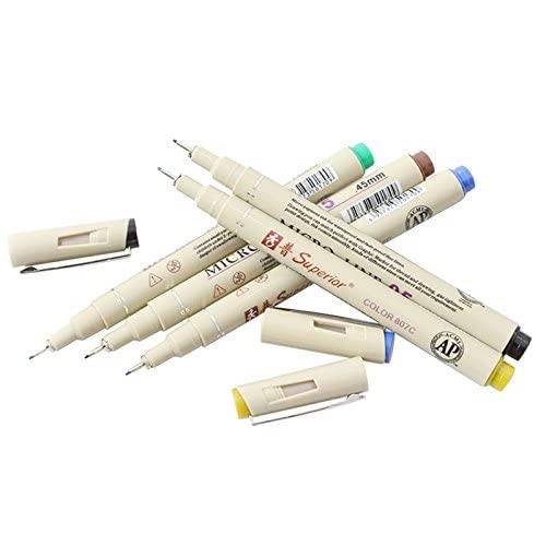 Superior Micro-Line-Stift-Set von 0,5 mm flüssiger Tinte und verschiedenen Farben von Superior