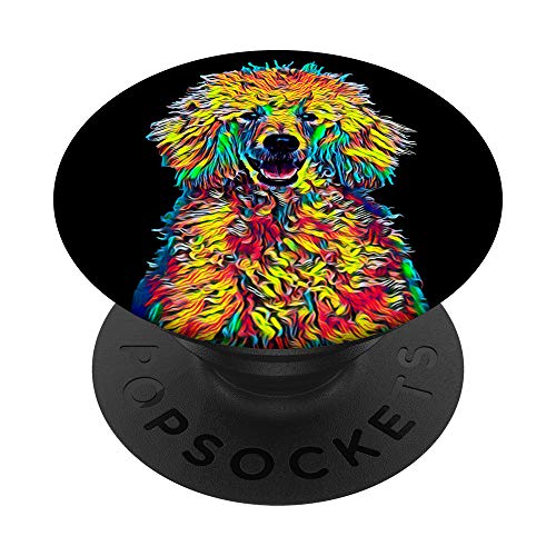 Netter Pudel-Zucht-Hund Gefärbt PopSockets PopGrip: Ausziehbarer Sockel und Griff für Handys/Tablets mit Tauschbarem Top von Superkatillz