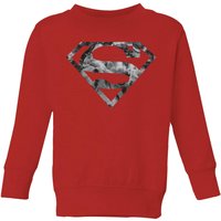 Marble Superman Logo Kids' Sweatshirt - Red - 11-12 Jahre von Superman