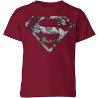 Marble Superman Logo Kids' T-Shirt - Burgundy - 11-12 Jahre von Superman