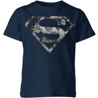 Marble Superman Logo Kids' T-Shirt - Navy - 11-12 Jahre von Original Hero