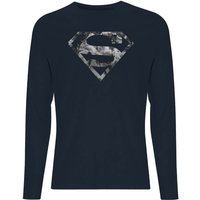 Marble Superman Logo Men's Long Sleeve T-Shirt - Navy - L von Superman