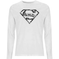 Marble Superman Logo Men's Long Sleeve T-Shirt - White - XXL von Superman