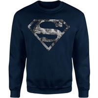 Marble Superman Logo Sweatshirt - Navy - L von Superman