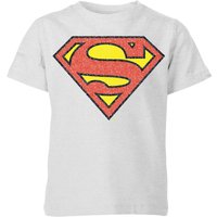 Official Superman Crackle Logo Kids' T-Shirt - Grey - 7-8 Jahre von Superman