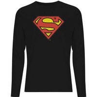 Official Superman Crackle Logo Men's Long Sleeve T-Shirt - Black - M von Superman