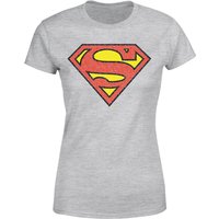 Official Superman Crackle Logo Women's T-Shirt - Grey - L von Superman