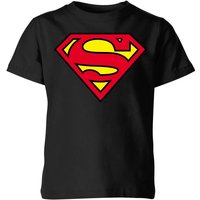 Official Superman Shield Kids' T-Shirt - Black - 5-6 Jahre von Superman