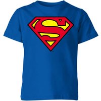 Official Superman Shield Kids' T-Shirt - Blue - 7-8 Jahre von Superman