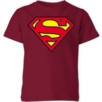 Official Superman Shield Kids' T-Shirt - Burgundy - 11-12 Jahre von Superman