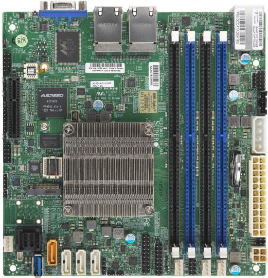 SUPERMICRO A2SDi-4C-HLN4F - Motherboard - Mini-ITX - Intel Atom C3558 - USB 3.0 - 4 x Gigabit LAN - Onboard-Grafik - BULK von Supermicro