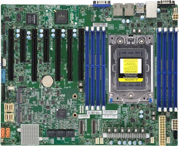 SUPERMICRO H12SSL-NT - Motherboard - ATX - Socket SP3 - USB 3.0 - 2 x 10 Gigabit LAN - Onboard-Grafik - für SC213, SC216, SC826, SC836, SC846 von Supermicro