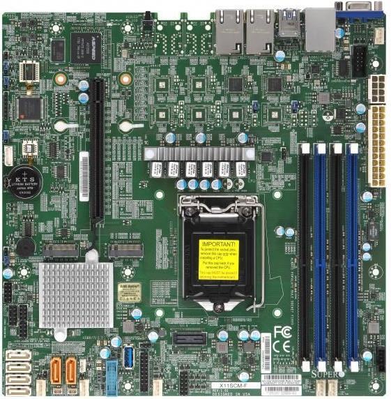 Super Micro SUPERMICRO X11SCM-F - Motherboard - micro ATX - LGA1151 Socket - C246 - USB 3,1 Gen 1 - 2 x Gigabit LAN - Onboard-Grafik (MBD-X11SCM-F-B) von Supermicro