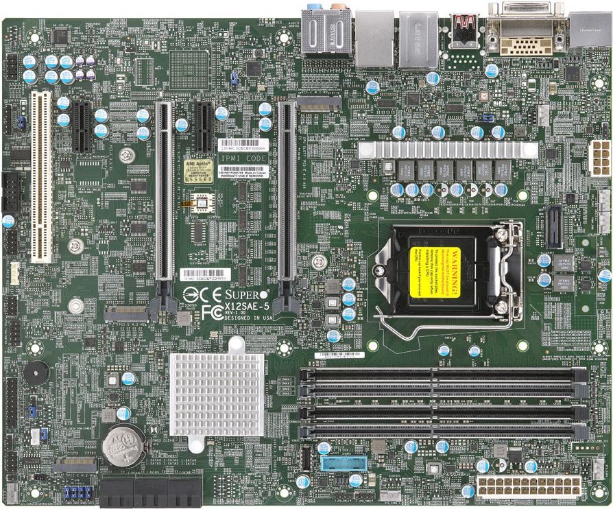Super Micro SUPERMICRO X12SAE-5 - Motherboard - ATX - LGA1200-Sockel - W580 Chipsatz - USB 3,2 Gen 1, USB 3,2 Gen 2, USB-C Gen 2x2 - Gigabit LAN, 2,5 Gigabit LAN - Onboard-Grafik (CPU erforderlich) - HD Audio (MBD-X12SAE-5-B) von Supermicro